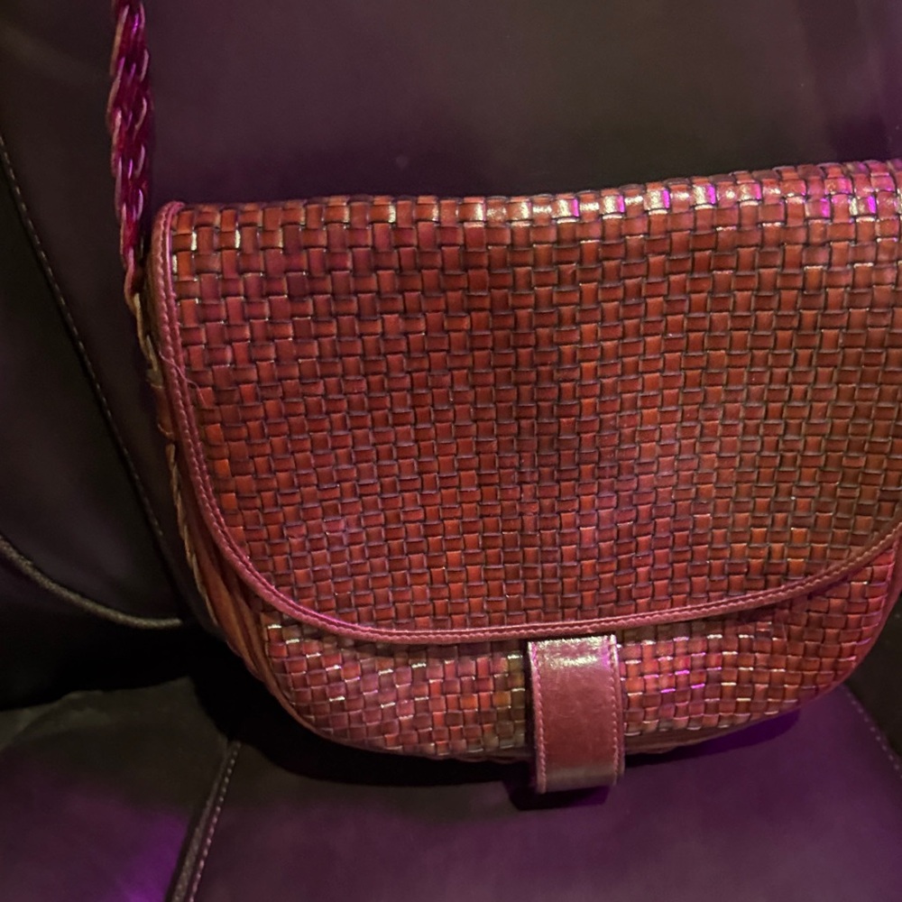 Cole Haan Woven Elegant Woven Leather Shoulder Bag
